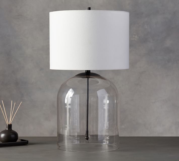 Aria Dome Table Lamp with Small Straight Sided Gallery Shade Bronze