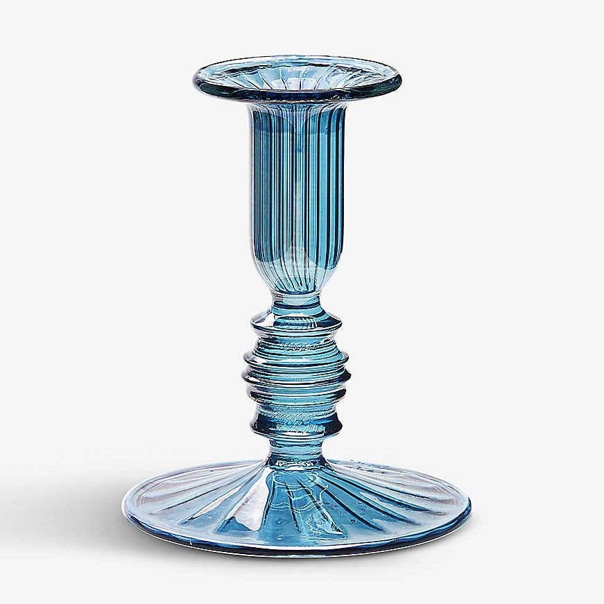 Ocean glass candle holder 11cm