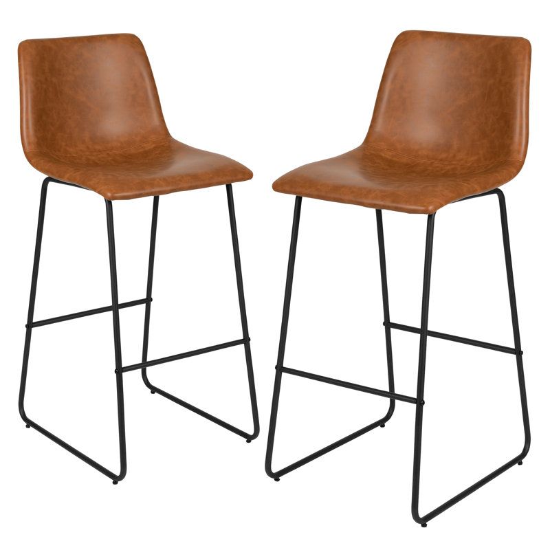 Luca LeatherSoft Dining Stools (Set of 2)
