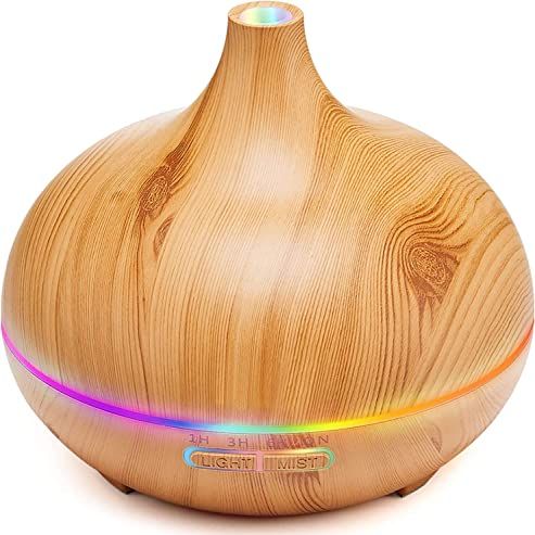 Essential Oil Diffuser with Flame Light, Ultrasonic Super Quiet Diffuser  for Aromatherapy Essential Oils Mist Humidifiers with 7 Flame Color, Auto-Off  Protection Oil Diffusers for home Office 