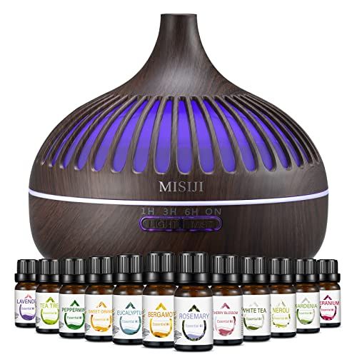 MISIJI Aromatherapy Diffuser with 12 Essential Oils Set