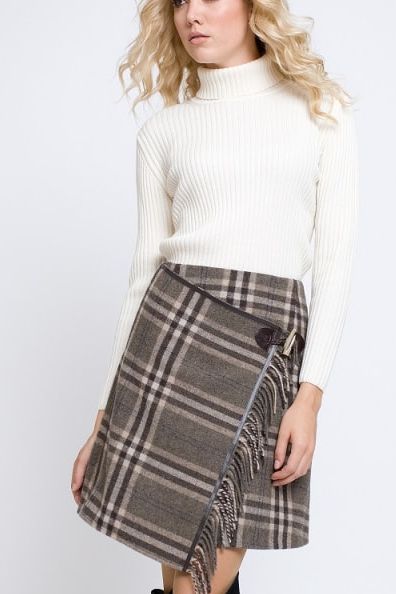 Rumour London Isla Checked Wool Blend Mini Skirt
