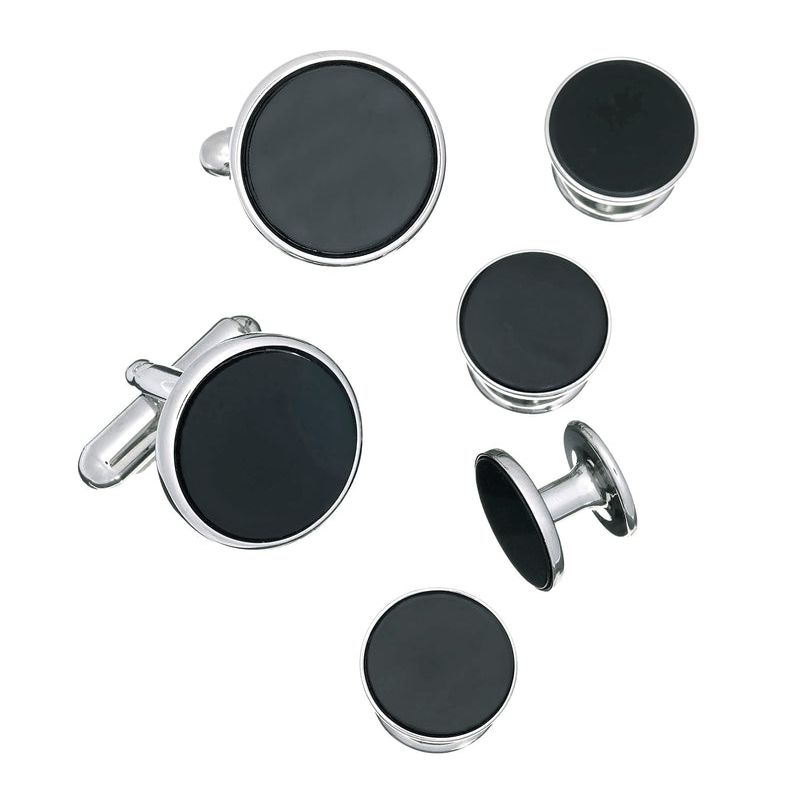 Link Up Circle Cufflinks and Tuxedo Studs