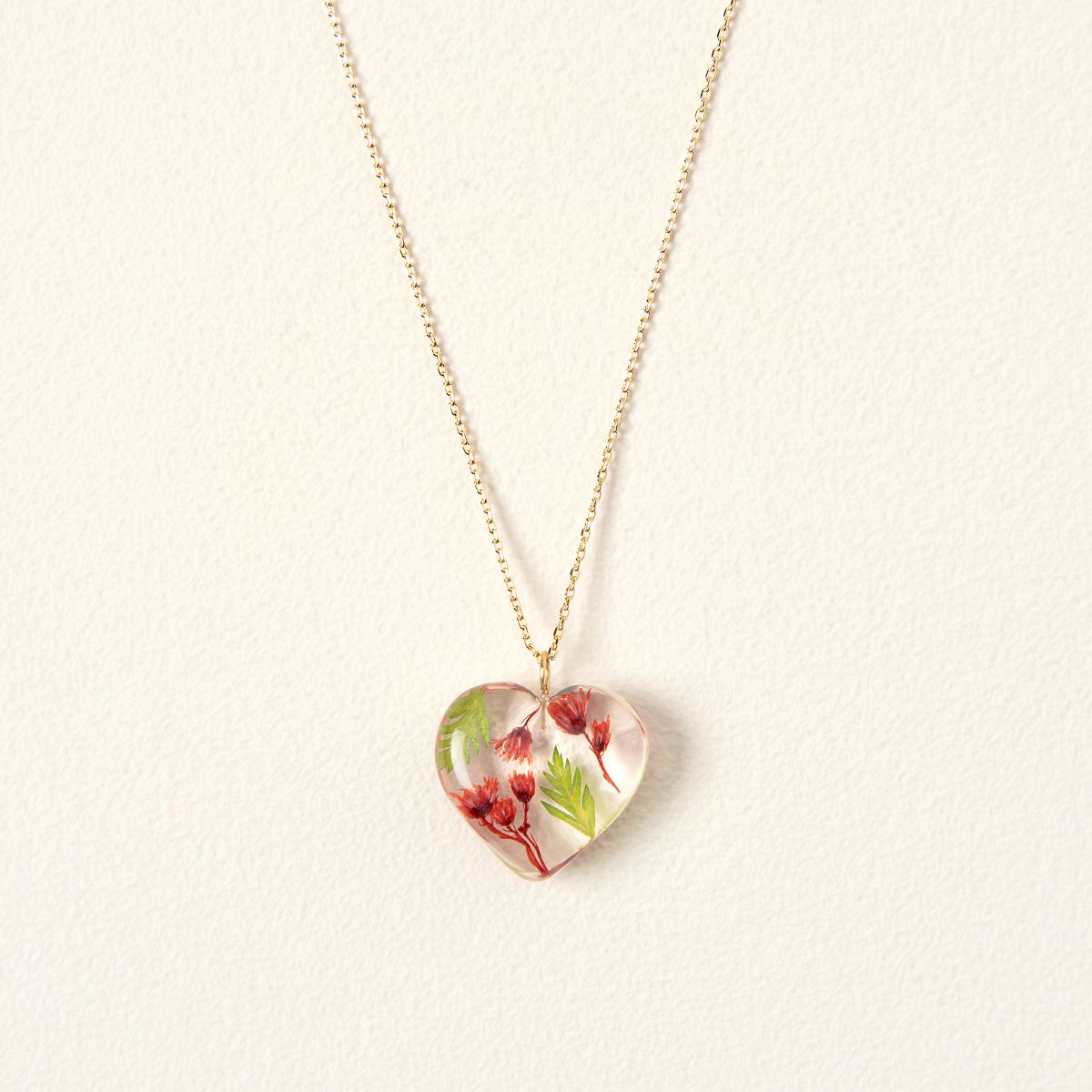 Birth Month Flower Heart Necklace 