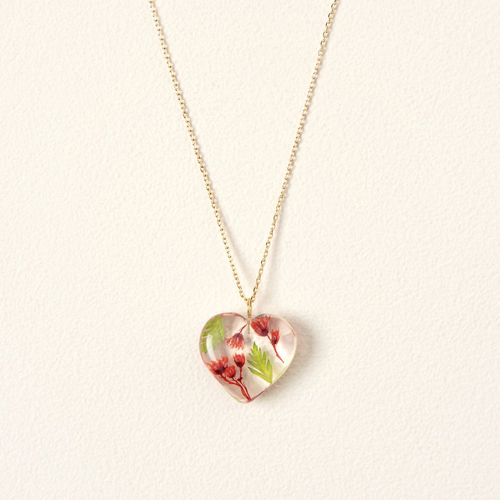 Birth Month Flower Heart Necklace