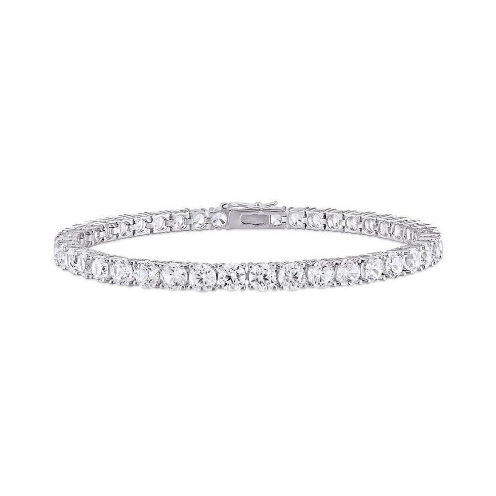 4.0mm Round Lab-Created White Sapphire Tennis Bracelet