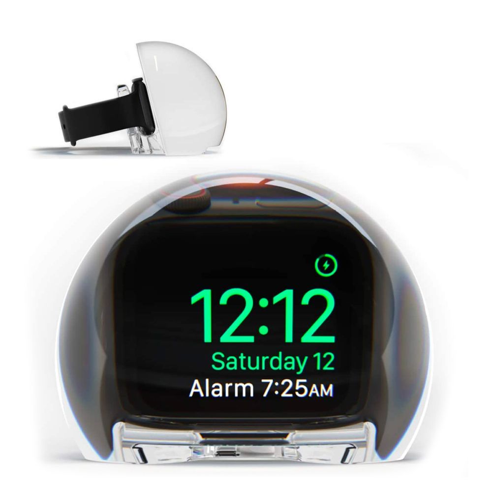 Turn your Apple Watch into a weird-looking bedside clock with this glass  dock