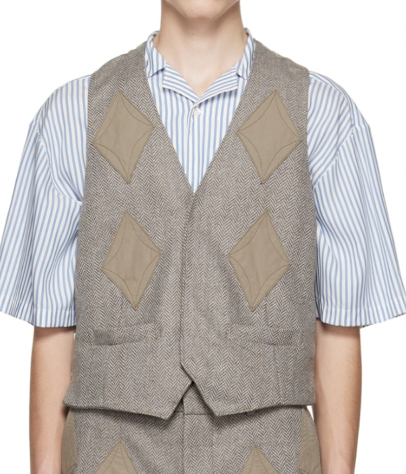 Brown Diamond Patched Waistcoat