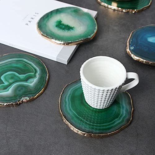 L-Stone Green Agate Coasters, Set of 4