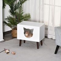 Mueble cama de gatos blanco