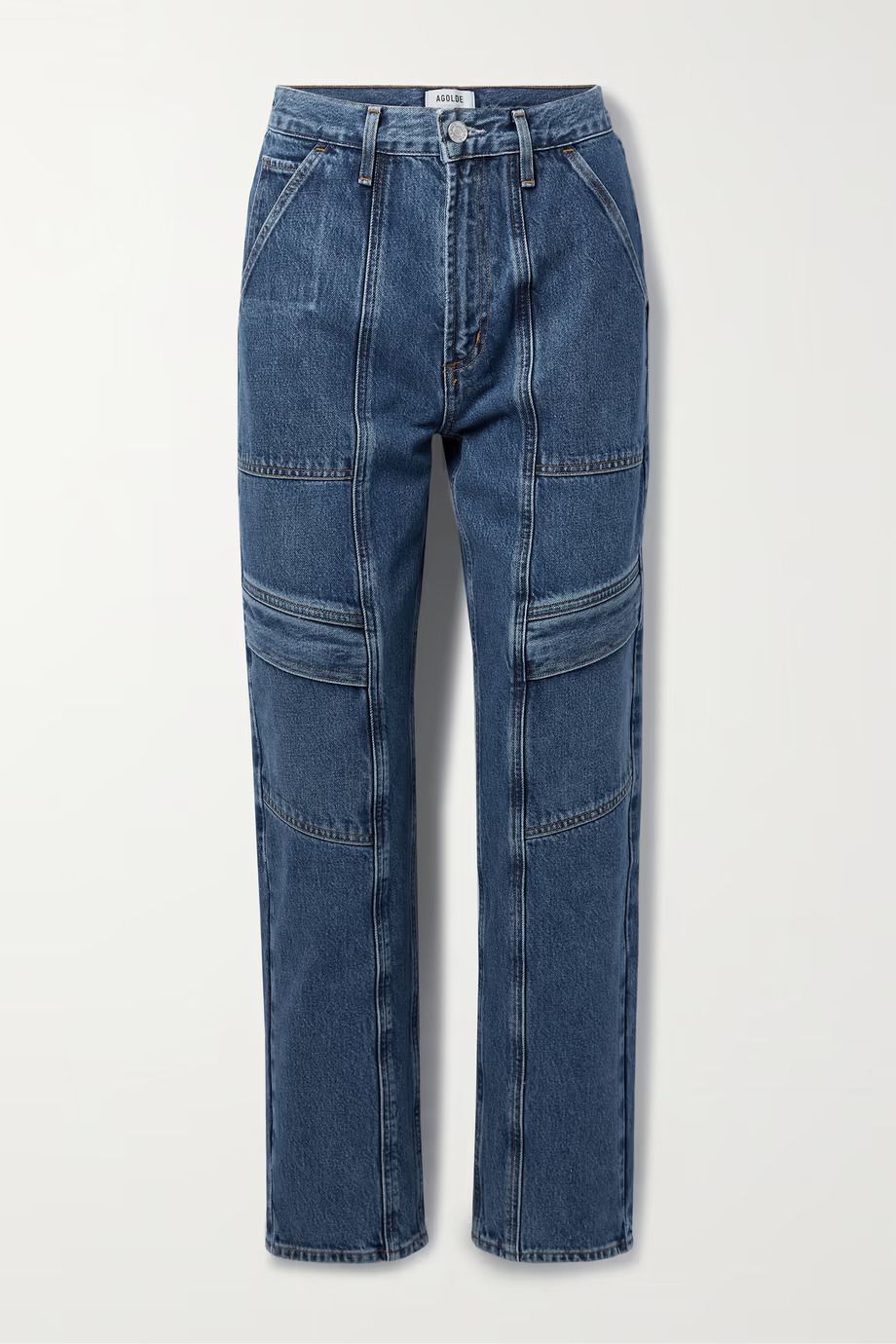 Cooper Cargo high-rise straight-leg organic jeans