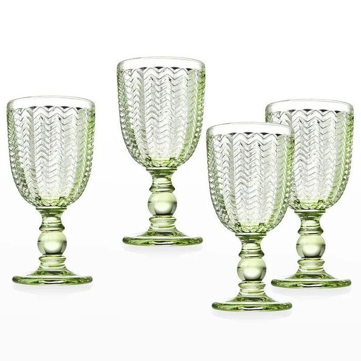 Godinger Twill Goblet Beverage Glass Cups, Set of 4