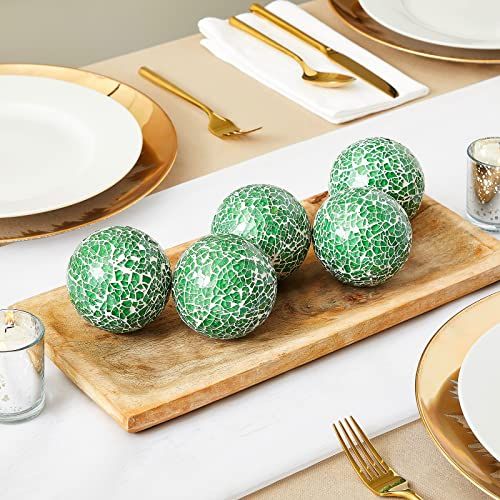 Juvale Decorative Green Orbs, Set of 5