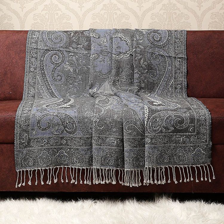 Vintage Paisley Merino Wool Blanket
