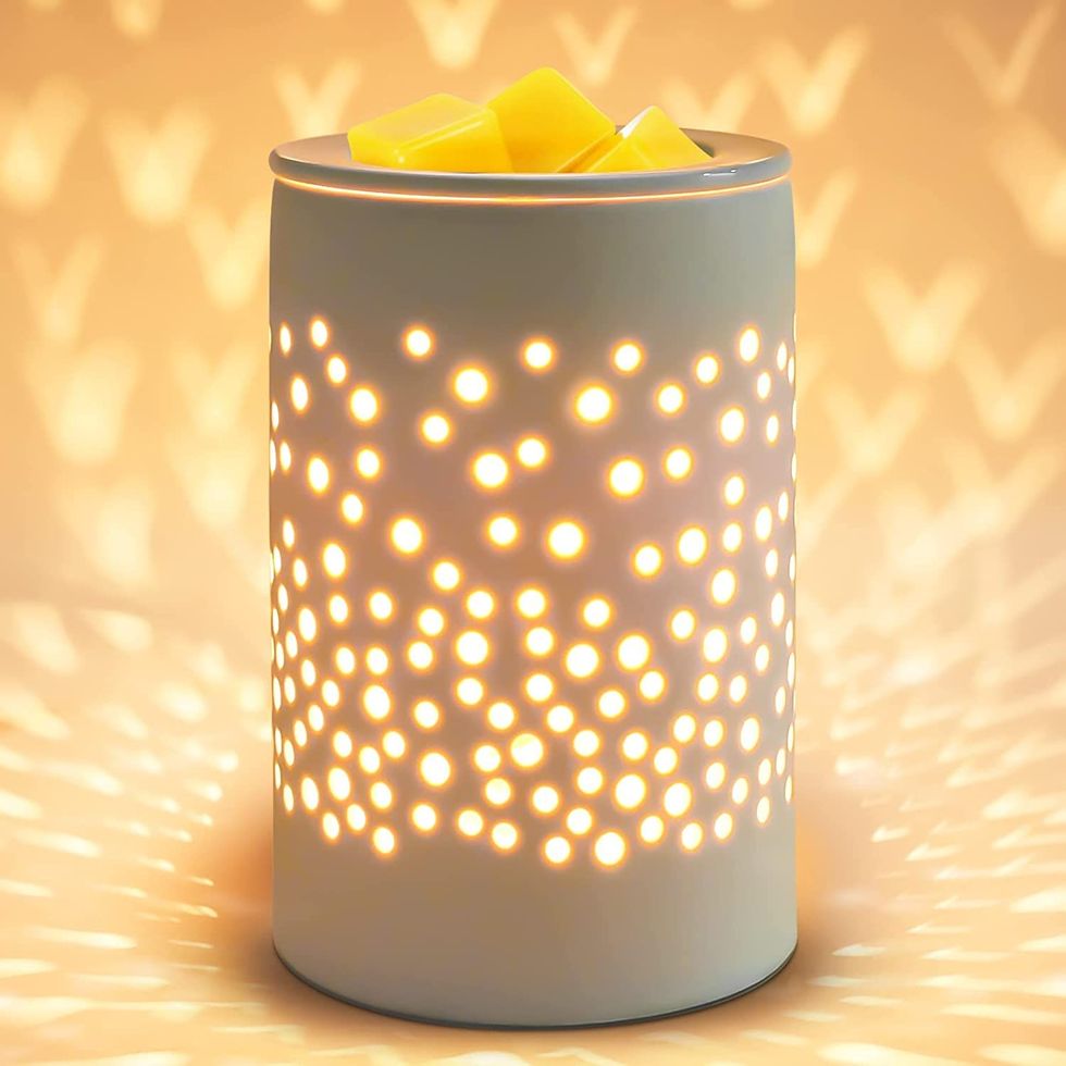 Wax Melt Warmer Ceramic 3- In- 1 Candle Wax Warmer Scented Melter Candle Fragrance Wax Burner for Home Office Bedroom Gift & Decor, White