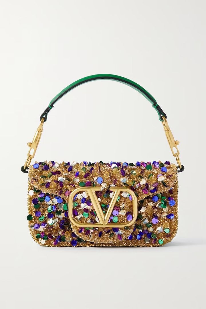 Valentino Garavani VLOGO embellished leather shoulder bag