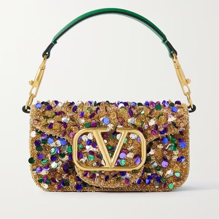 Valentino Garavani VLOGO embellished leather shoulder bag