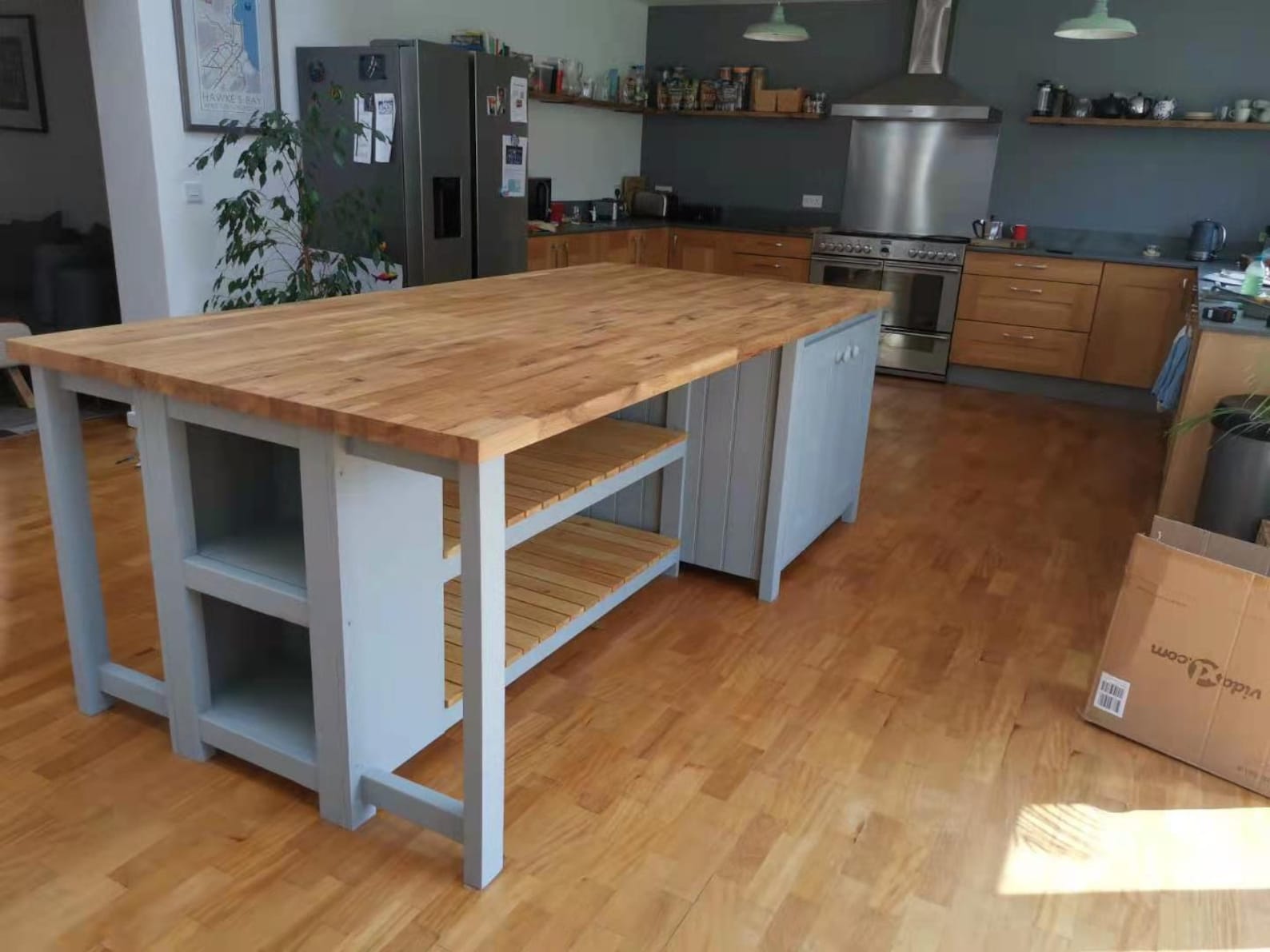 The Whitby T shape kitchen dining island