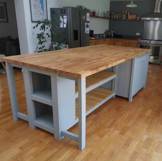 The Whitby T shape kitchen dining island