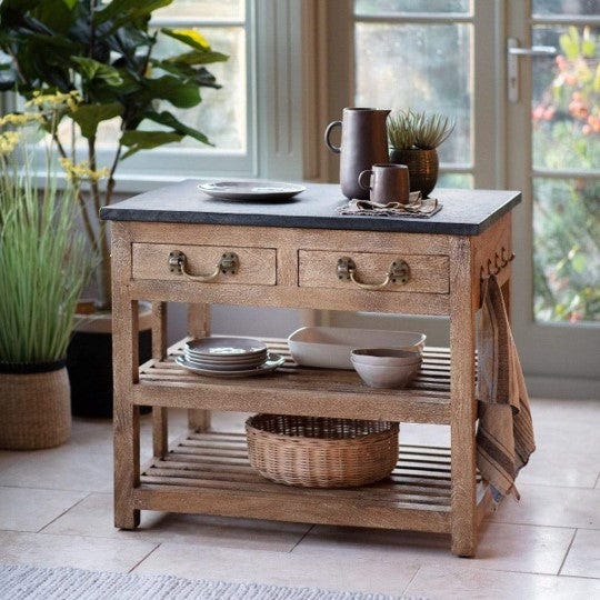 Toby Freestanding Kitchen Island in Black