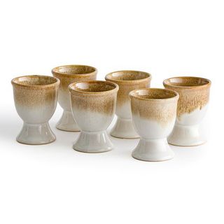Set of 6 Paloum Glazed Stoneware Egg Cups
