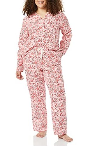 Flannel Long-Sleeve Button Front Shirt and Pant Pajama Set