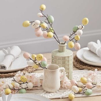 Pastel Easter Stems And Egg Decoration