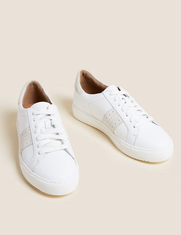 Leather Lace Up Trainers 
