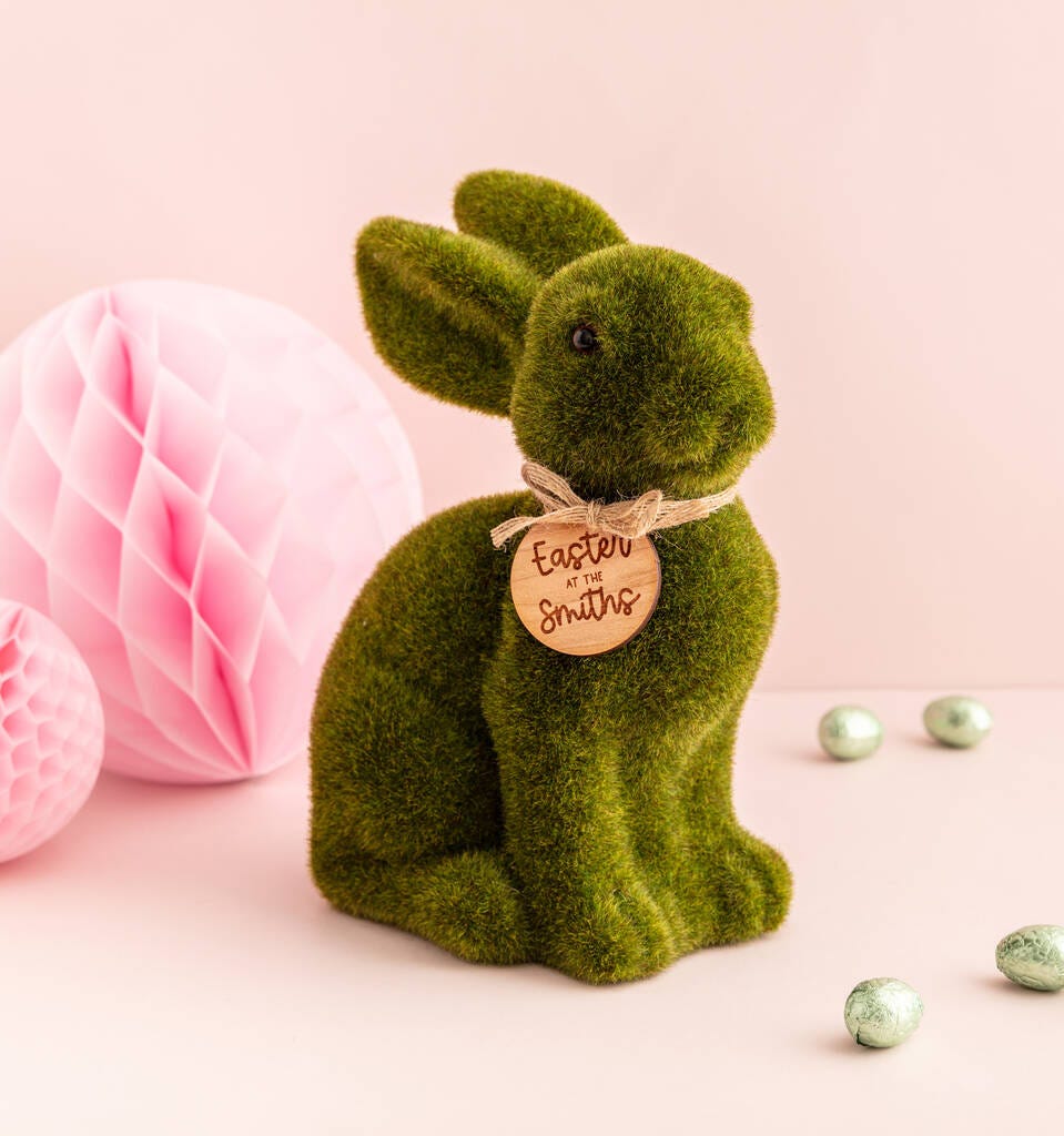 Large Green Flock Easter Bunny Decoration