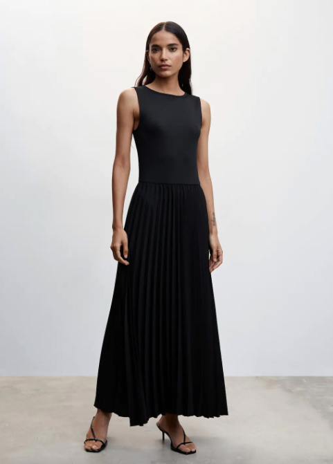 Pleated knitted dress