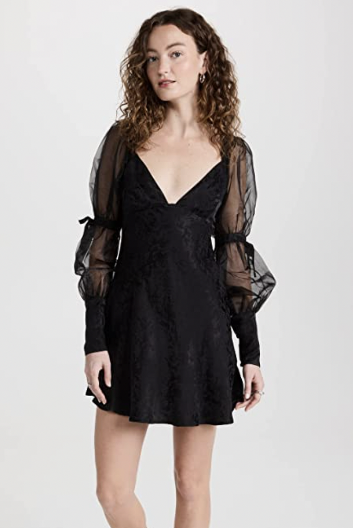 For Love & Lemons Women's Gabrielle Puff Sleeve Mini Dress