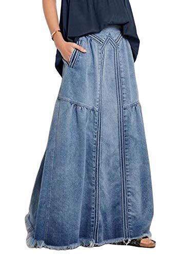 Buy Codaisy Knee Length Denim A-Line Blue Skirt (26) at Amazon.in