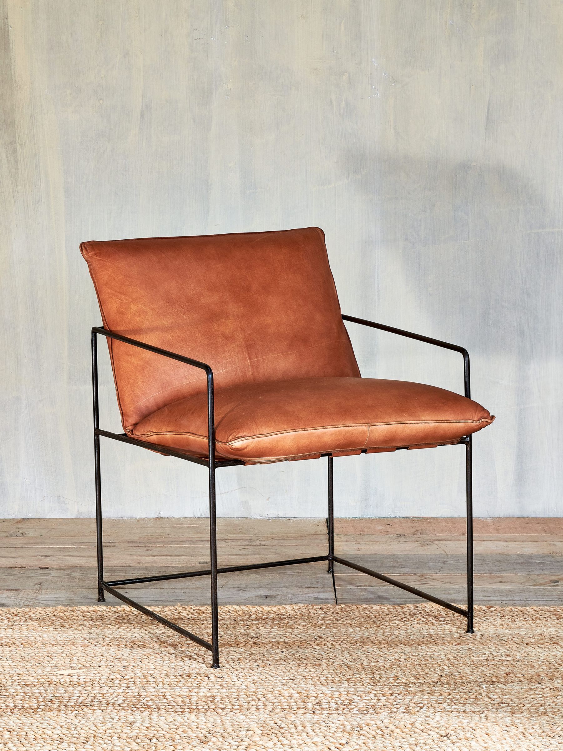 Low leather online armchair