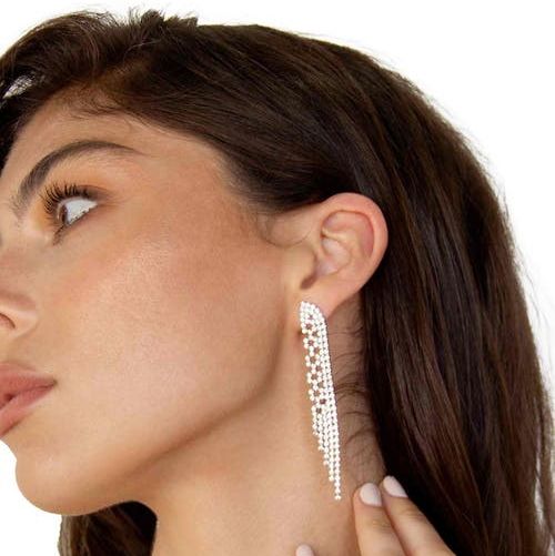 Crystal Fringe Drop Earrings 