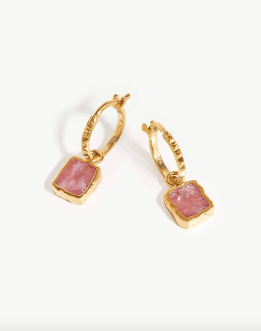 Mini pyramid charm hoop earrings