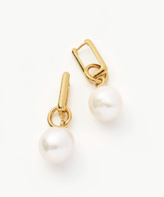 Baroque pearl ovate earrings