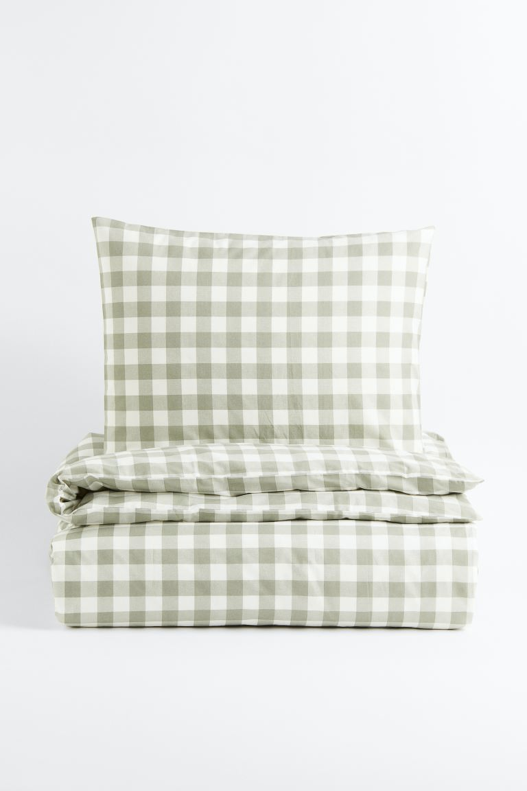 Gingham bedding set