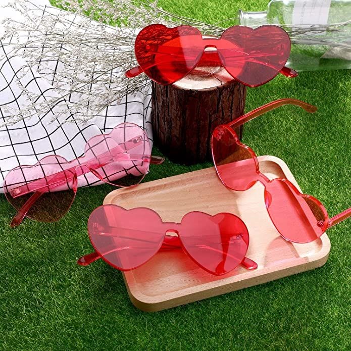 4 Pieces Heart Shaped Sunglasses 