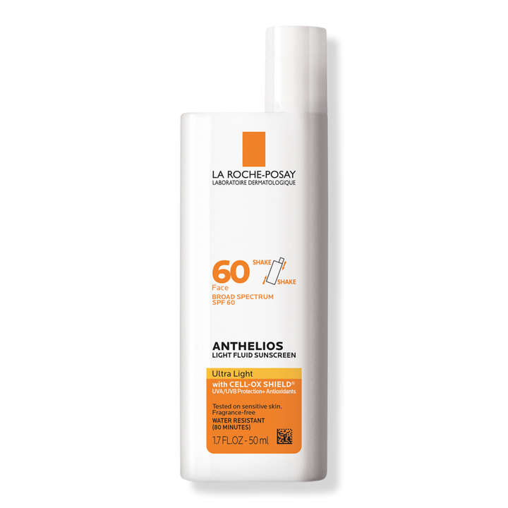 La Roche-Posay Anthelios Light Fluid Face Sunscreen Broad Spectrum SPF 60, Oxybenzone Free, Non Greasy, Non-Comedogenic, 1.75 Fl. Oz. (Packaging may vary)