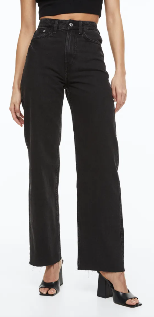 H&M wide high waisted jeans 