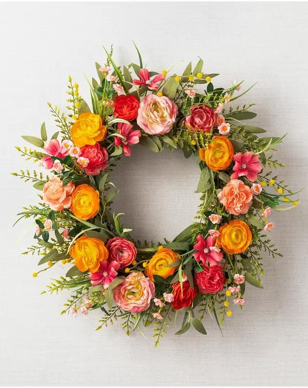 35 Best Spring Wreaths 2024 Shop Our Top Picks   1675271192 FLR 2111002 Sunrise Blooms Wreath 22in SSC 