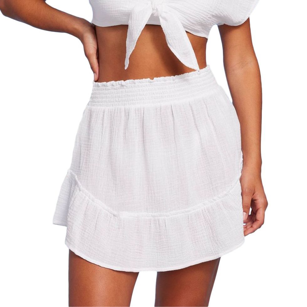 Women’s Smocked Ruffle Cover Up Skirt  
