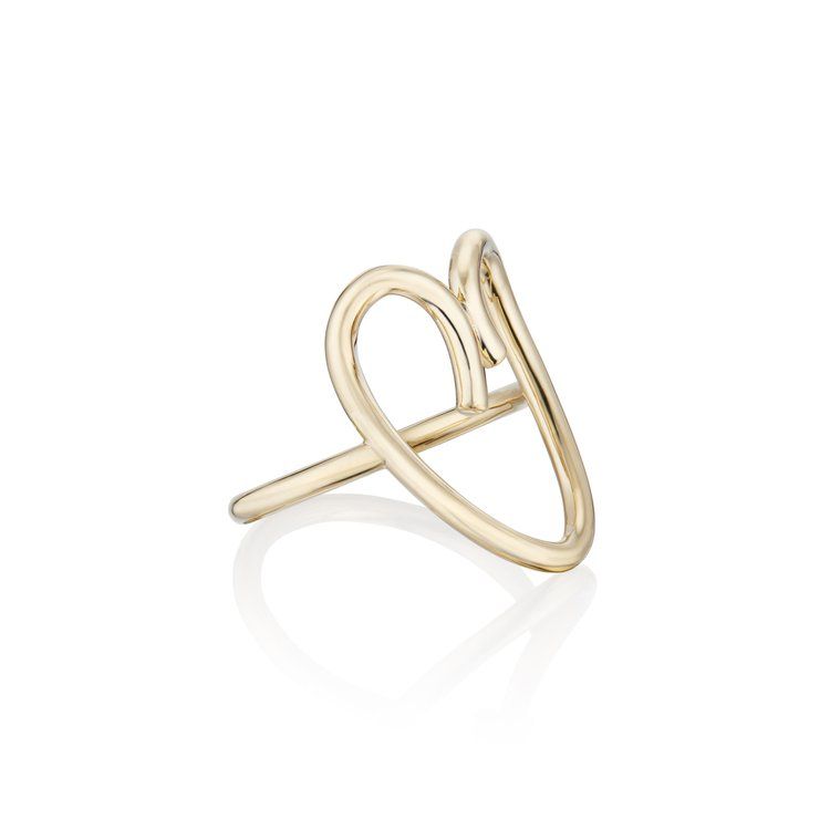 Open Heart Ring in solid 14-karat Yellow Gold