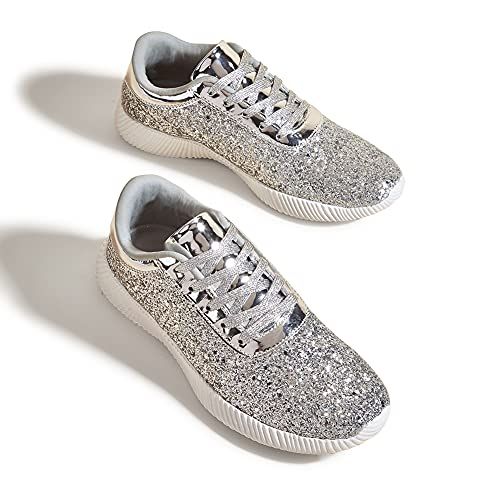 Sparkly Lightweight Metallic Sequins Tennis Shoes