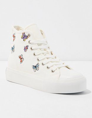 Butterfly Canvas Platform Sneaker