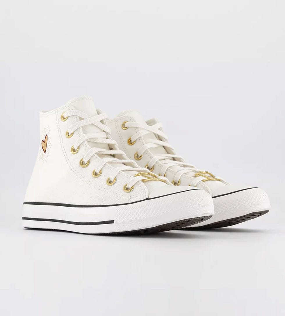 Converse All Star Hi Valentine's Trainers Vintage White White-£64.99