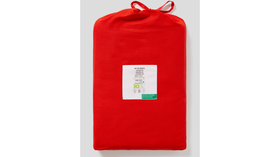 Set di lenzuola rosse Benetton 