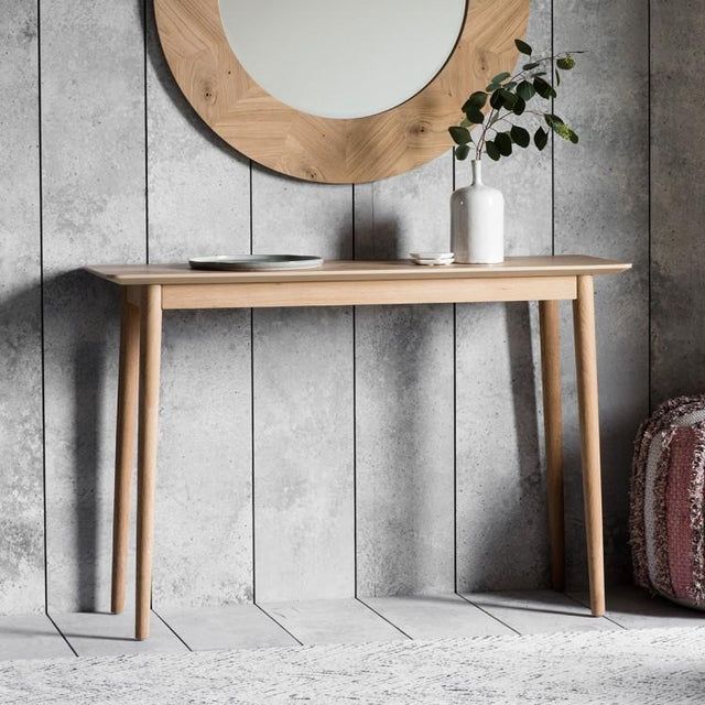 Odette Rectangular Oak Console Table in Natural