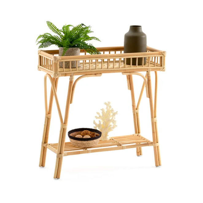 Nyla Rattan & Bamboo Console Table