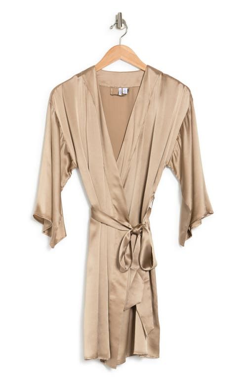 Silk short robe in garnet